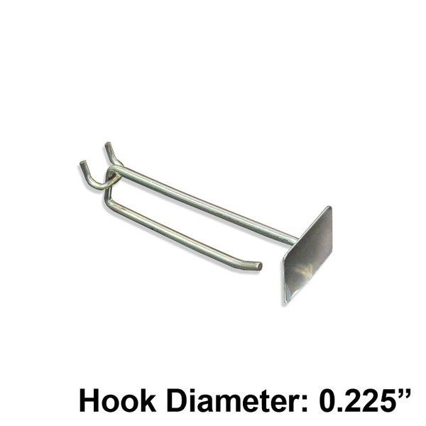 Azar Displays 4" Metal Wire Scan Hook: 0.225" Dia., PK50 700014